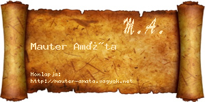 Mauter Amáta névjegykártya